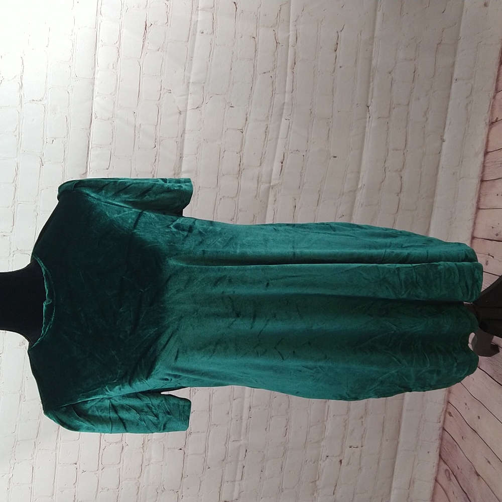 NWT Wayf Green Short-sleeve Velvet Dress
